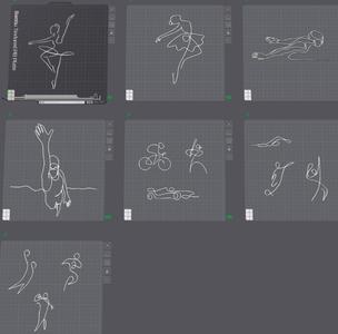 One line sport art