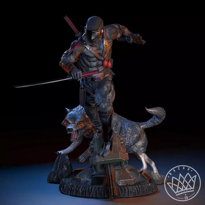 Fan Art - Snake Eyes - Statue - Removable Timber Wolf