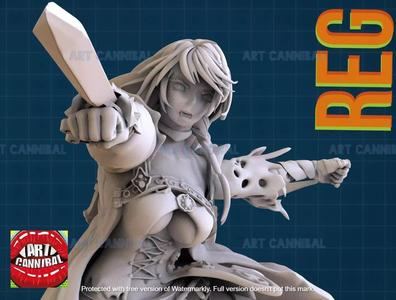 Female Demon cursed Pirate Assassin Character statue jrpg anime