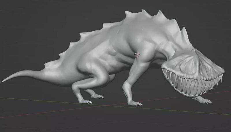 Eyeless Dog  posed Sculpt for 3D printing