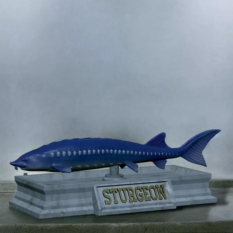 fish sturgeon statue detailed texture