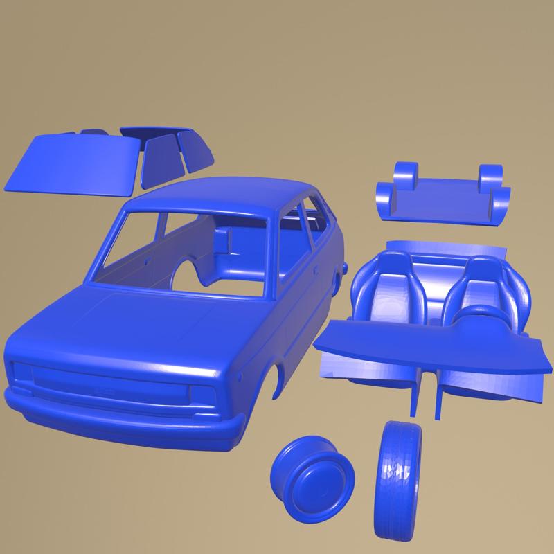 Fiat 133 1977 PRINTABLE CAR IN SEPARATE PARTS