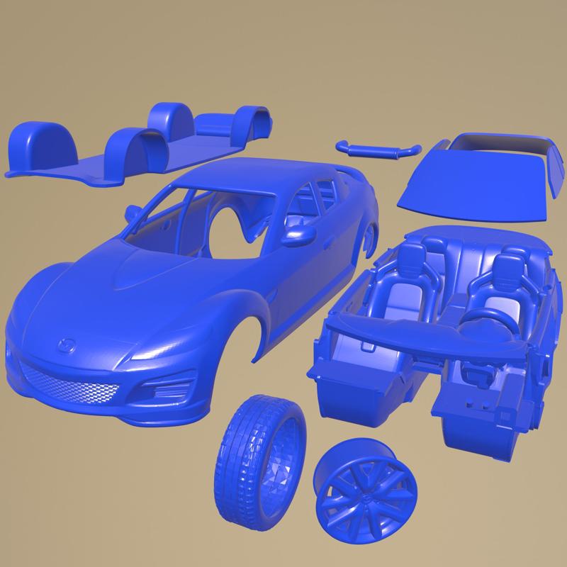 Mazda RX-8 2008 PRINTABLE CAR IN SEPARATE PARTS