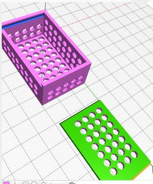A parametric perforated box with a removable lid (OpenScad)