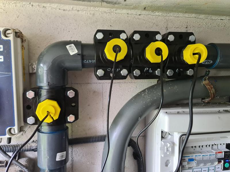 Swiming pool circuit probe holder for Ph, ORP, temperature probes from Yieryi smart sensor