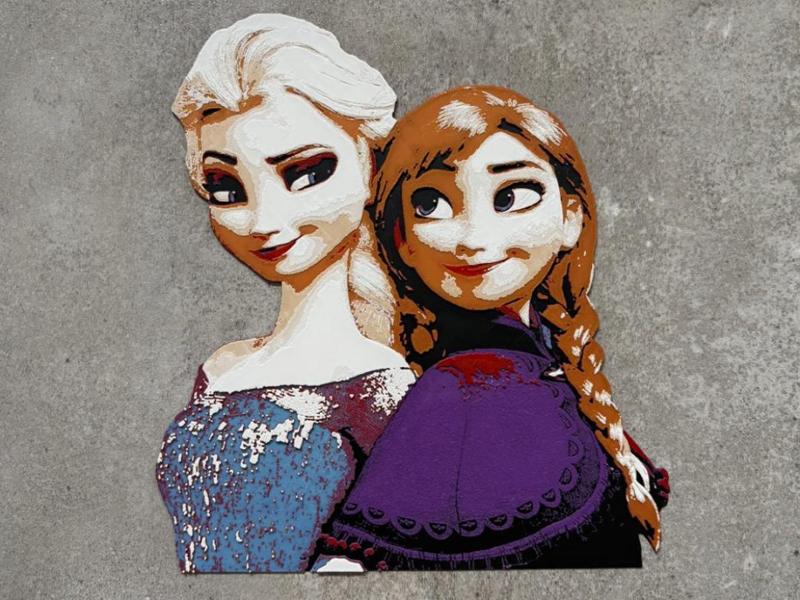 Elsa and Anna Frozen - Hue Forge Wall Art