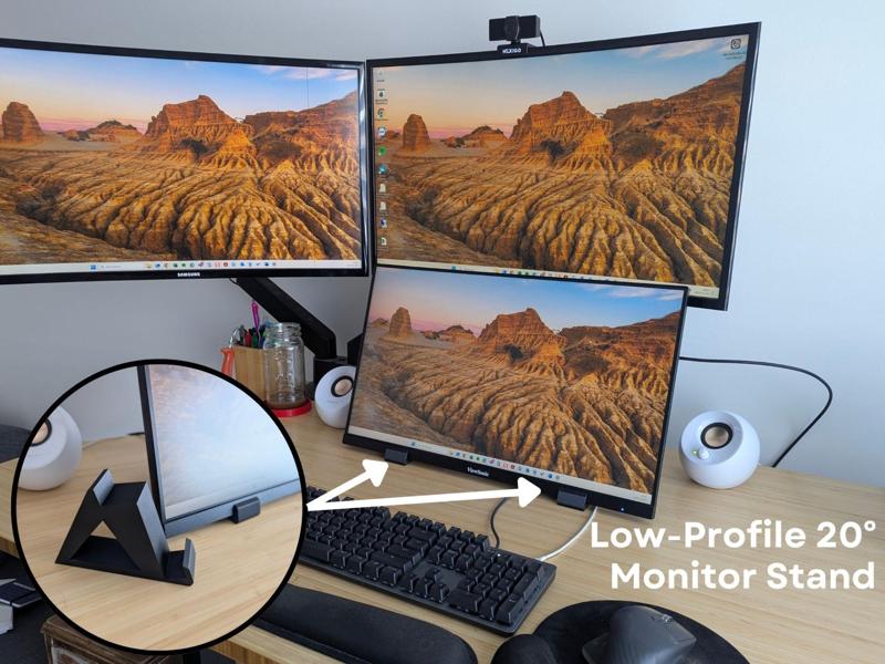 Low-Profile 20° Monitor Stand