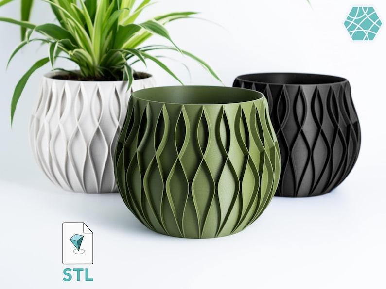 Plant Pot STL With Hidden Box 3D Print File | Planter Model "Bellaria" | Hidden Push-Lock-Push-Release Safe | Instant Download