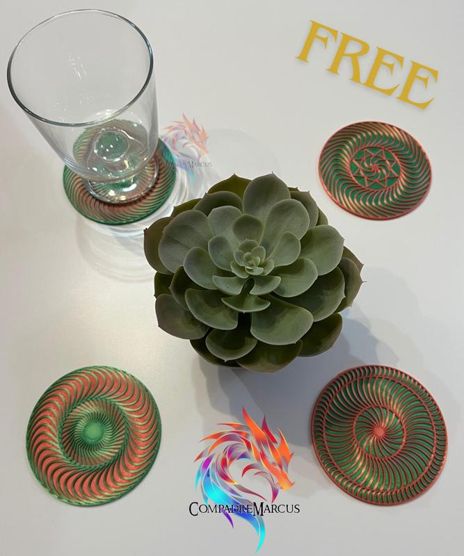 Parametric coaster set of 4 / no supports / 3mf included