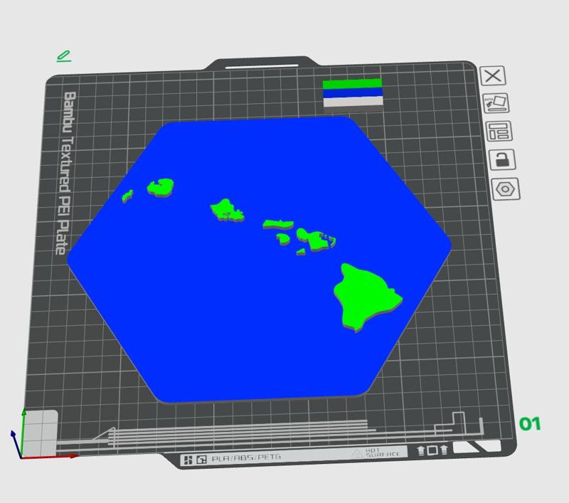 Hawaii Islands Frameless Tile