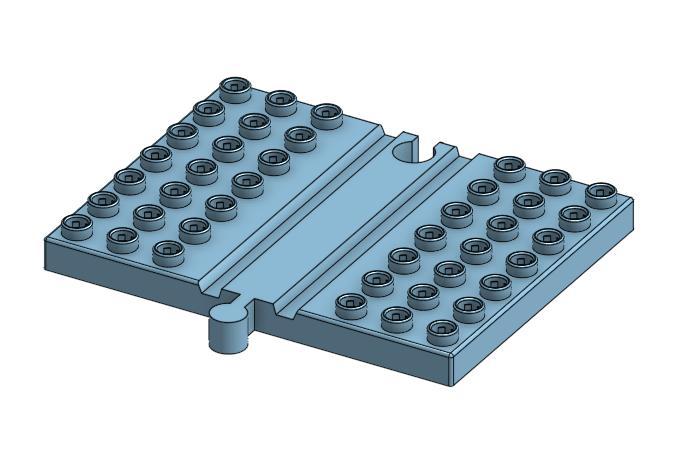Adaptér pro dřevěnou vláčkodráhu, kompatibilní s LEGO DUPLO /  Adapter for wooden train tracks, compatible with LEGO DUPLO