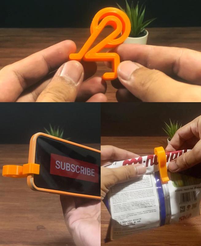 2 in 1 Snack Clip & Phone Holder