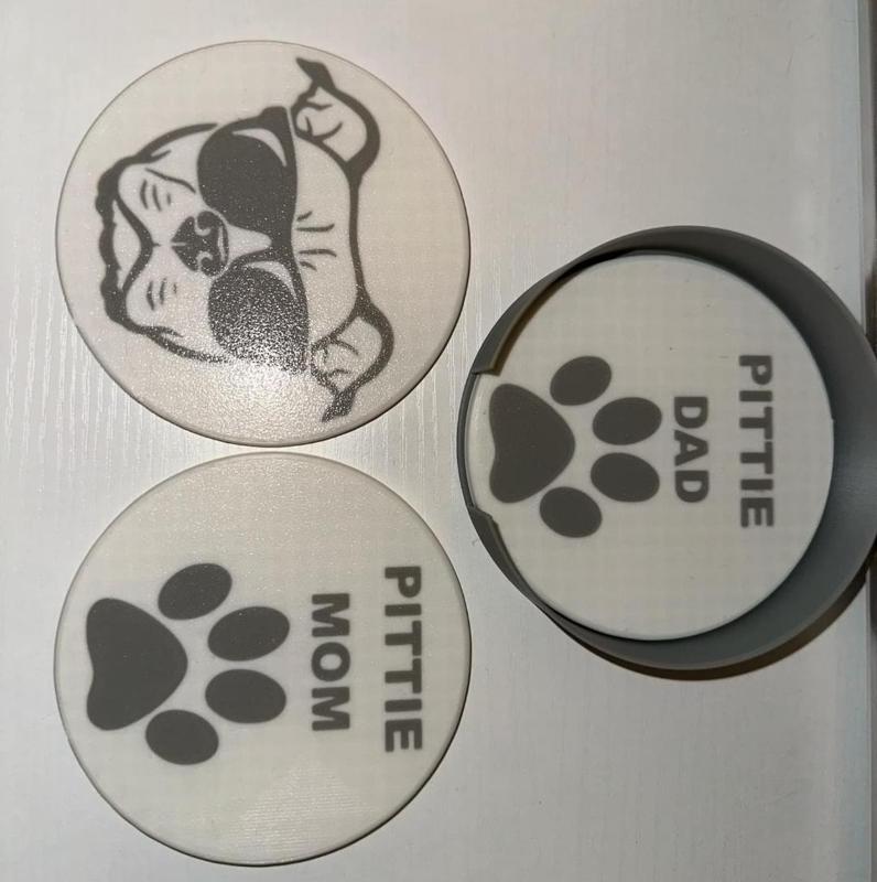 Pittie Mom/Dad Coasters 