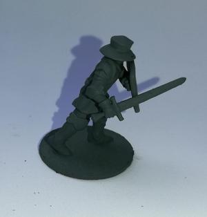 Foot Knight Miniature with shield and sword (28mm)