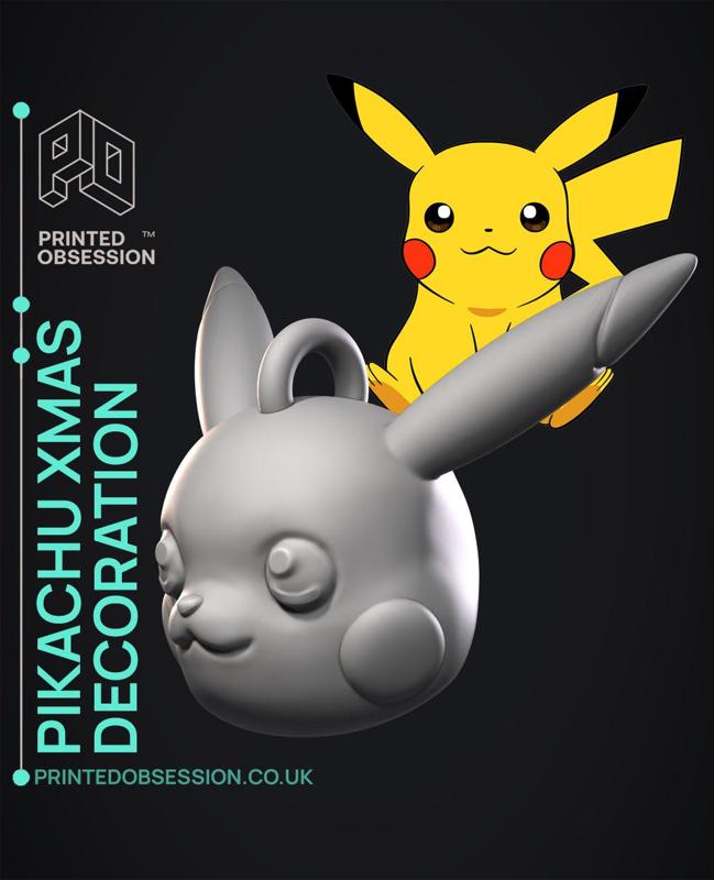 Pikachu - Pokémon - Fan Art - Christmas Tree Ornament 