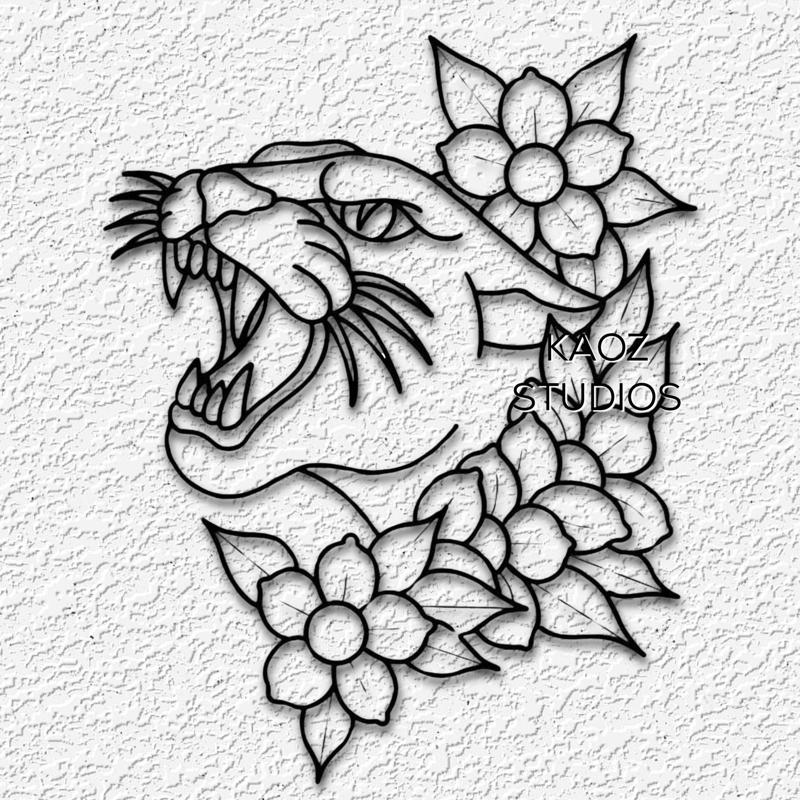 boho cougar wall art lion wall decor big cat decoration