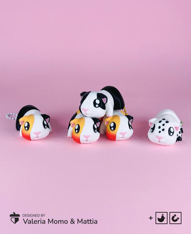Cute Flexi Guinea Pig (Toy, Keychain & Magnet), Mini Animals