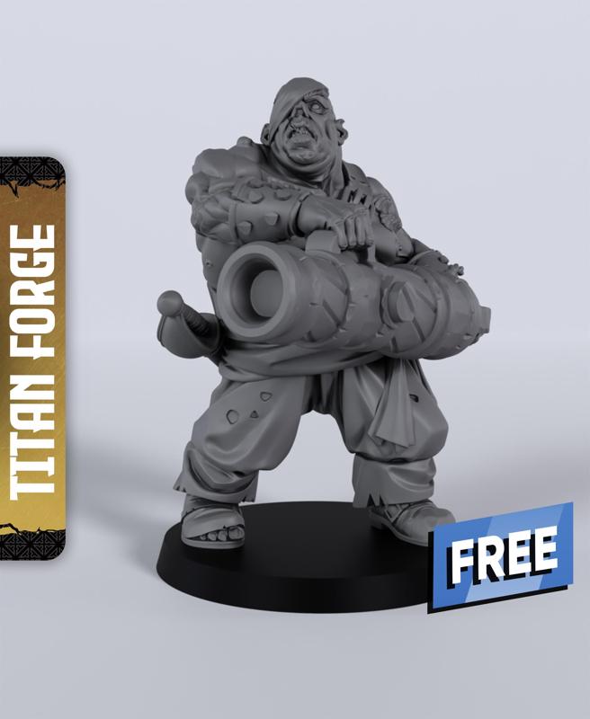 Ogre Zombie Gunner - With Free Dragon Warhammer - 5e DnD Inspired for RPG and Wargamers