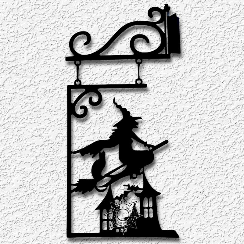 witch scroll wall art gothic halloween decor
