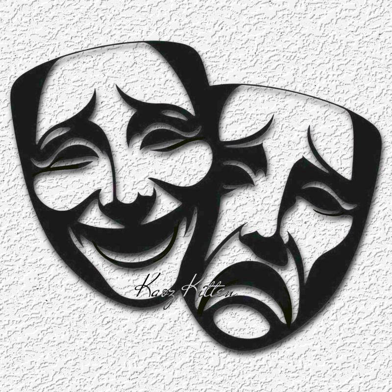 theater masks faces tragedy and comedy wall art home decor