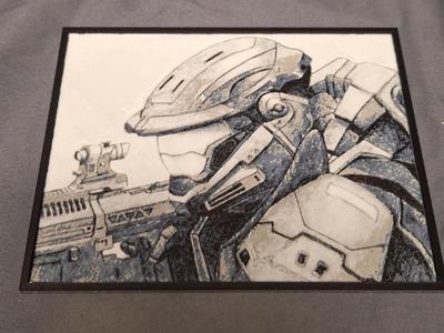 B/W Mastercheif Halo