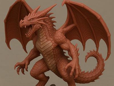 Red dragon miniature