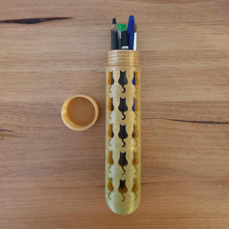 Cat pencil case box tube