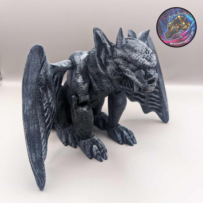 Flexi Gargoyle, Articulated Print-in-place Gargoyle