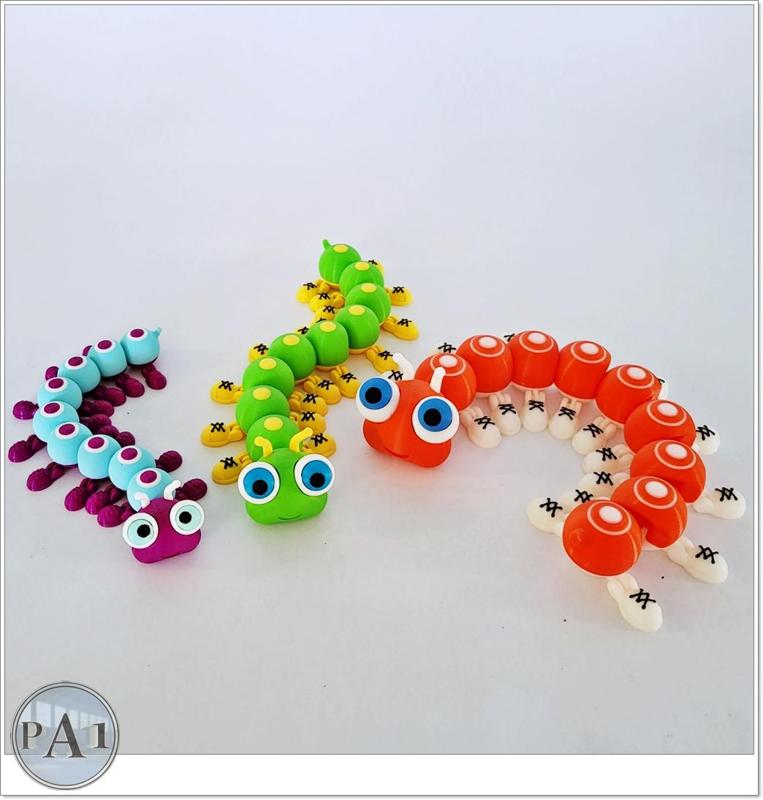 The cutest articulated caterpillar! (easy print)