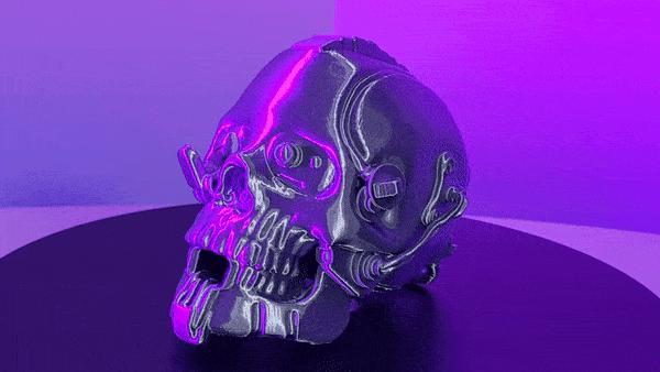 Cyberpunk Halloween Skull