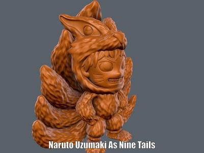 Naruto Uzumaki As Nine Tails (Easy print no support)