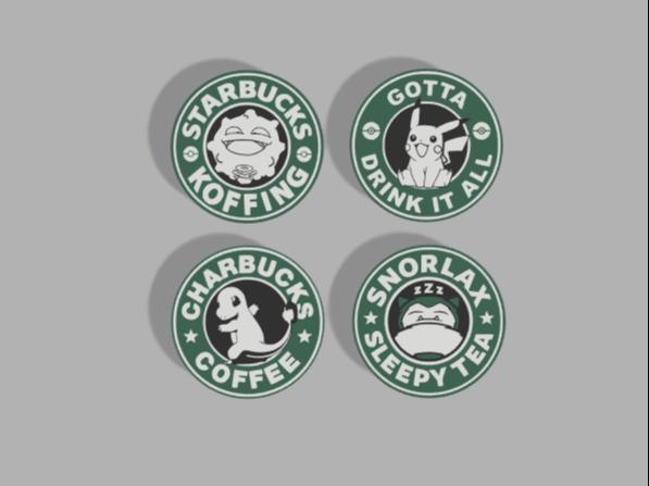 Pokemon Starbucks Coasters