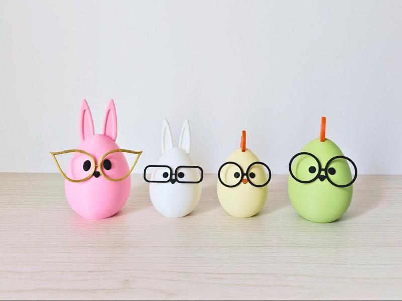 Adorable chick & bunny Easter eggs