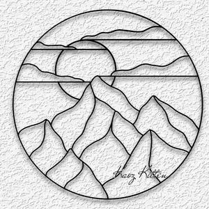 moon peaks stained glass wall art minimalist home decor