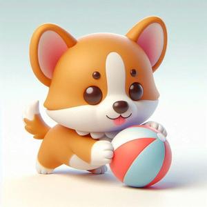 Baby Dog Play Clay character kawaii 3D Model