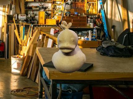 Cute Wooden Widdled Duck