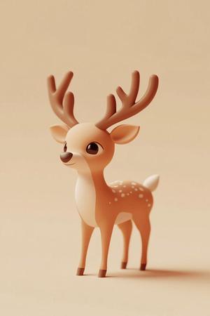 Baby Deer Clay character kawaii 3D Model