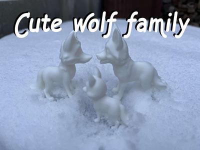 Cute wolf family