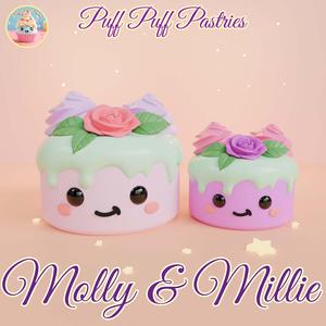 Kawaii Round cake Molly and Millie