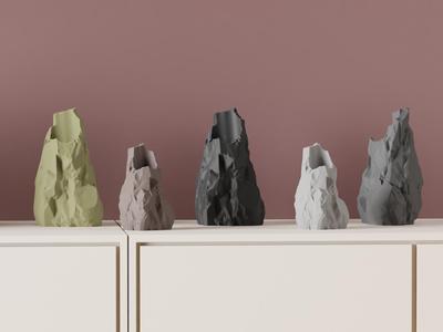 Stone Vase. Rugged Rock Style Modern Vase