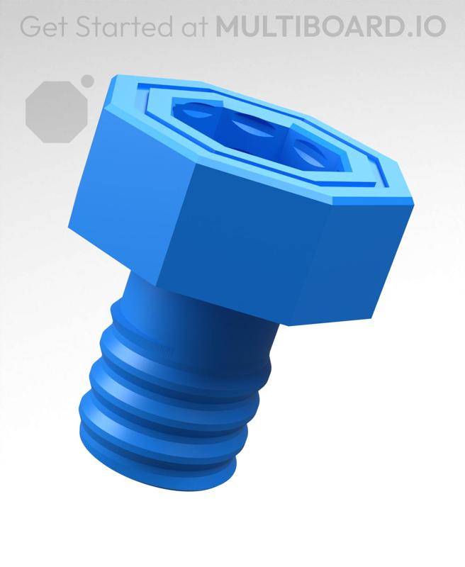 18 mm Mid Thread, Push-Fit Head, Small Thread Hole, Shank Bolt