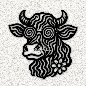 boho hippie cow wall art home decor