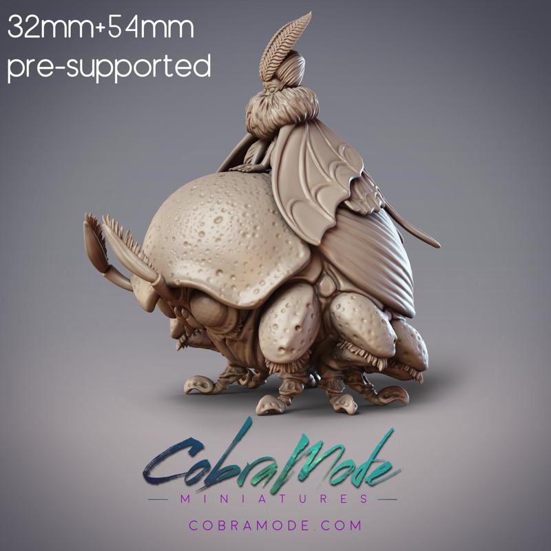 Mothfolk Boy and Mount - Mimas, Fidelium Child and Nanny Beetle (Pre-Supported)