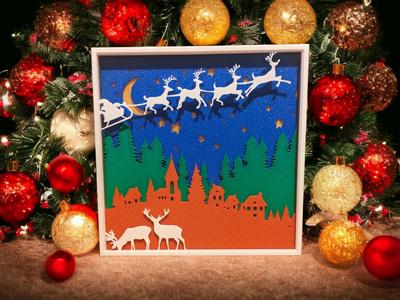 NO AMS christmas shadow box