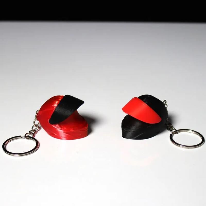 Helmet Keychain with moving visor   