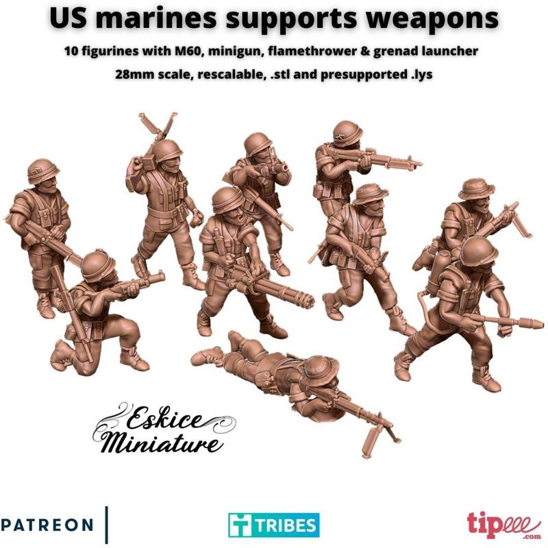 US marine for vietnam war with Supports weapons - 28mm