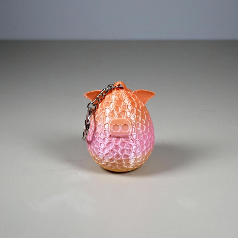 Egg Piggy Gift Pot Keychain 