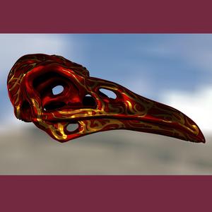 ornate raven skull crow 2 version low and hight