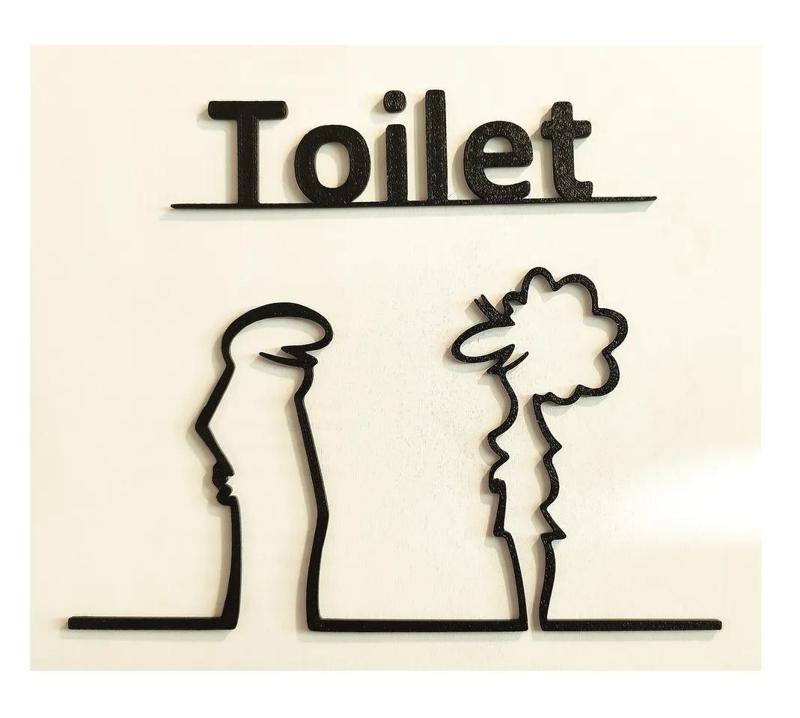 A toilet door hanger featuring the charming character from the iconic cartoon "La Linea (Balum Balum)".   