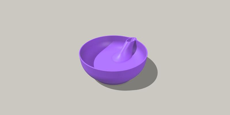 Bowl for snacks and tube hole